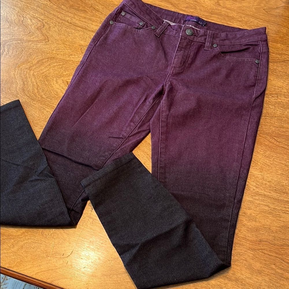 Prana Purple and Black Straight Leg Jeans